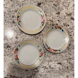 Set of 3 Vintage Miniature Nippon handpainted  Floral  Tiny plates
